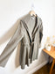 Sarah Pacini Designer Hooded Linen Trench Coat in Grey (Size S/M)
