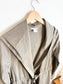 Sarah Pacini Designer Hooded Linen Trench Coat in Grey (Size S/M)
