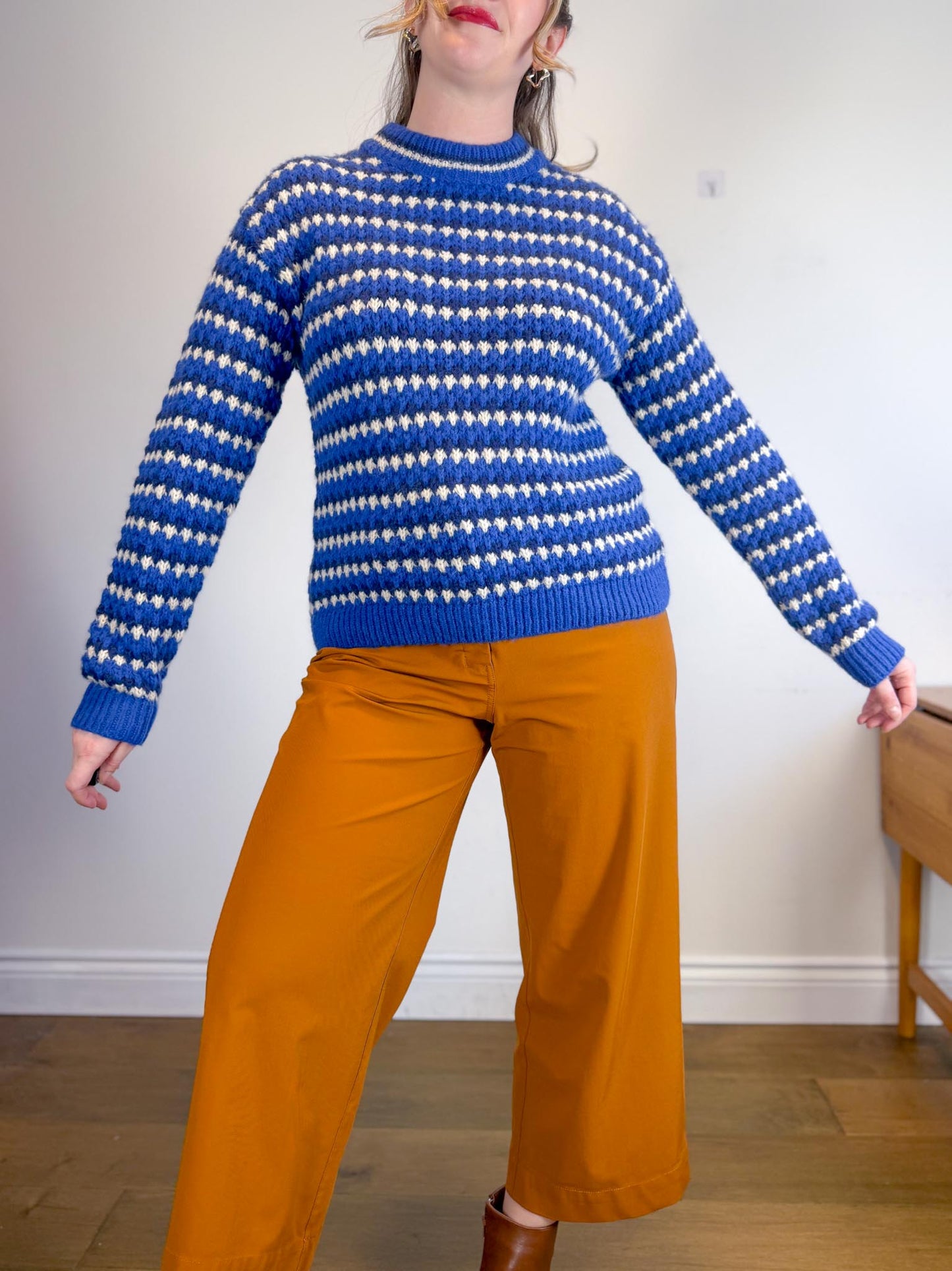 Rebecca Minkoff "Katerine Waved Stripe Knit Sweater" (Size M/L)