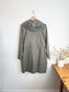 Sarah Pacini Designer Hooded Linen Trench Coat in Grey (Size S/M)