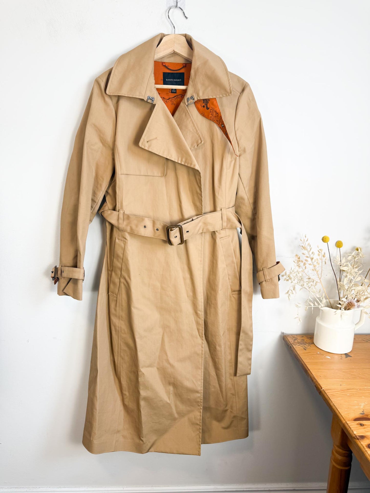 Banana Republic Khaki Trench Coat (Size M/L)