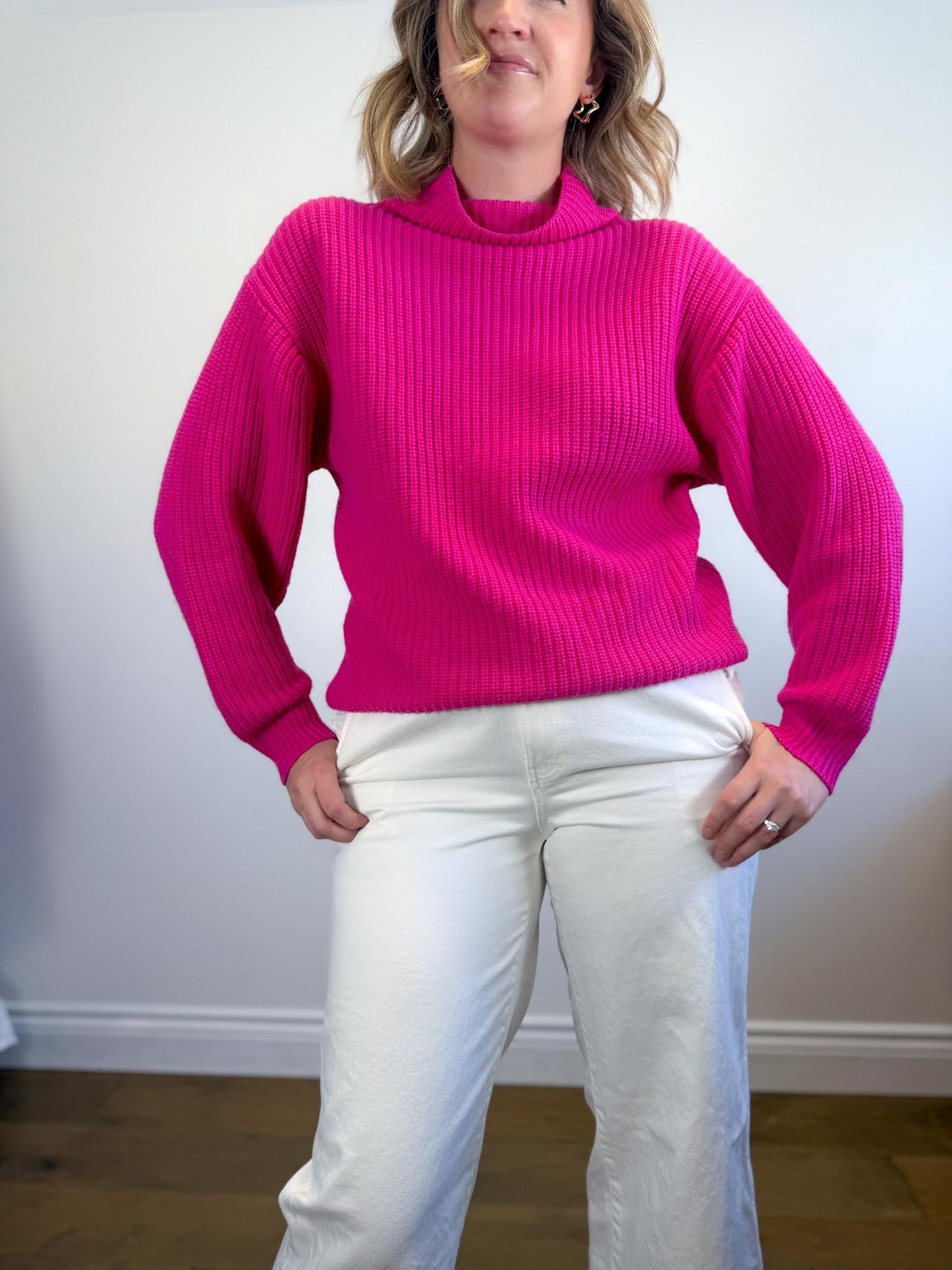 Wilfred "Montpellier Merino Wool Sweater in Hot Pink" (Size M)
