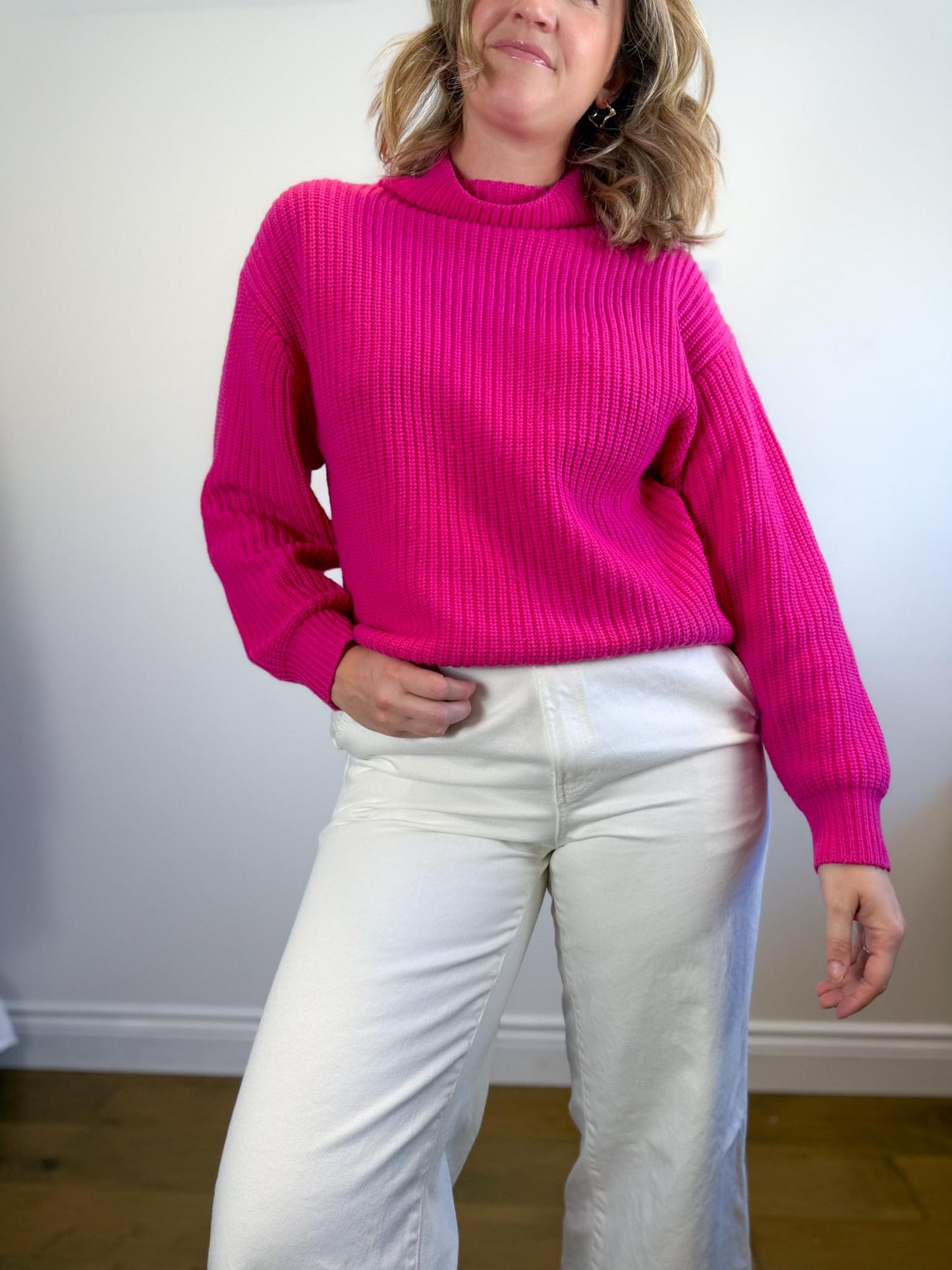 Wilfred "Montpellier Merino Wool Sweater in Hot Pink" (Size M)
