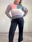 Vintage Handknit Colour-block Sweater (Size S)