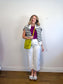 Sezane "Wilson Cardigan" in Ecru/Marine (Size S/M)