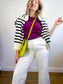 Sezane "Wilson Cardigan" in Ecru/Marine (Size S/M)