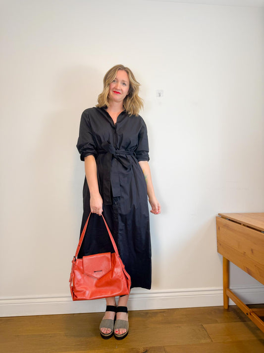 MATTEAU "Everyday Shirt Dress in Black" (Size M/L)
