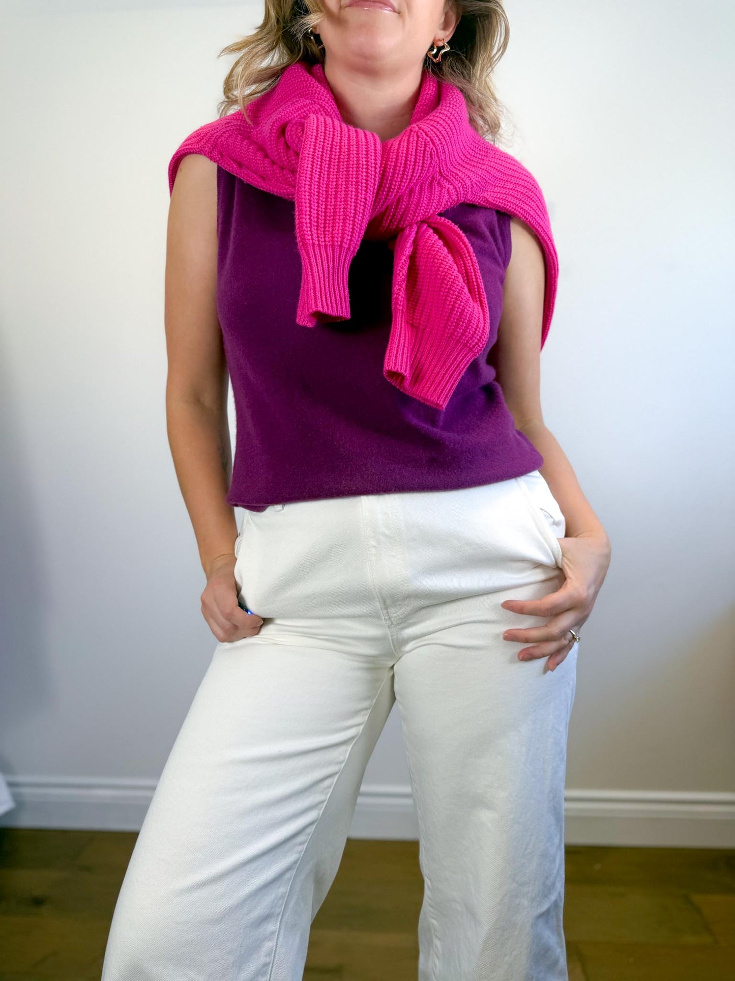 Wilfred "Montpellier Merino Wool Sweater in Hot Pink" (Size M)