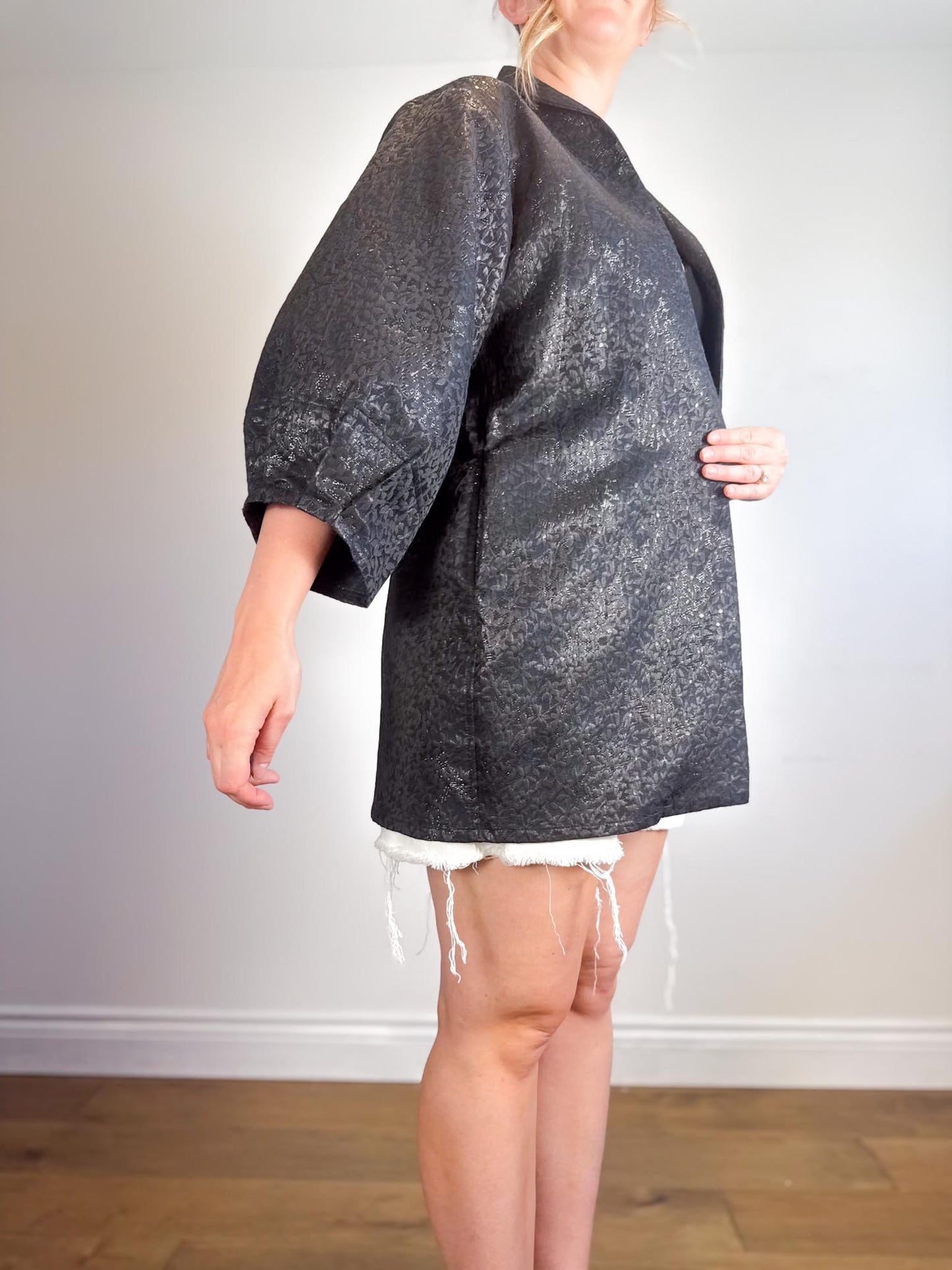 Diana Coatsworth Design Jacket in Black Metallic (Size M)