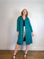 Vintage 1970s Brown Fashions Coat by Gabor Winnipeg Jacket in Floral Teal(Size M/L)