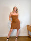 SUNDEH Aritzia Midi Dress in Brown (Size L)