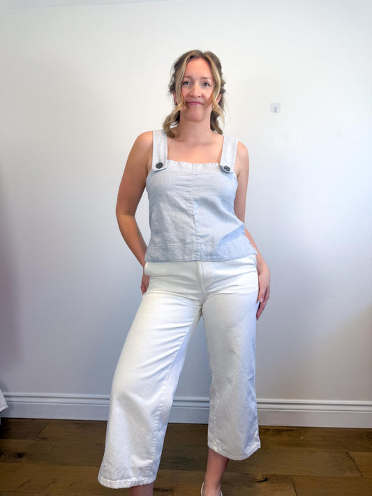 Everlane "The Apron Linen Tank in Grey" (Size 8)