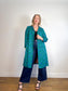 Vintage 1970s Brown Fashions Coat by Gabor Winnipeg Jacket in Floral Teal(Size M/L)