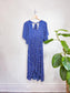 Massimo Fabbro Italy Blue Pleated Midi Dress (Size S)