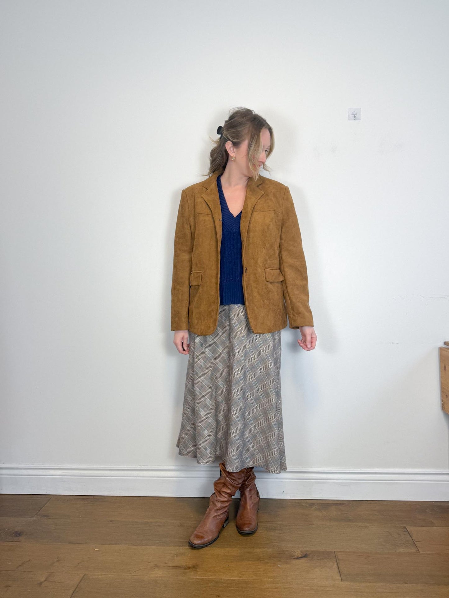 Oak + Fort Vegan Suede Jacket in Camel NWT (Size M-L)