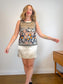 Sheer Floral Embroidered Top in Black NWT (Size M/L)