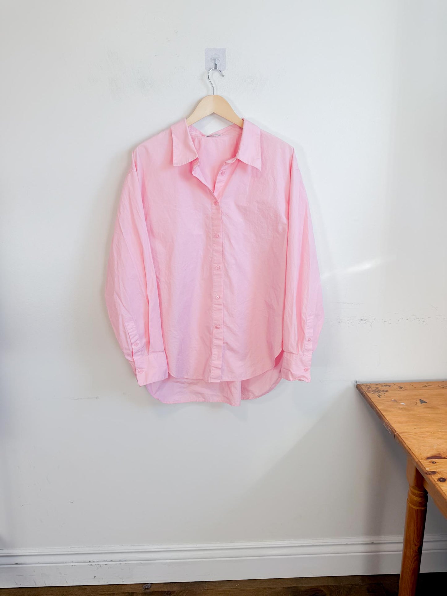 Babaton Cotton Button Down in Pink (Size L)
