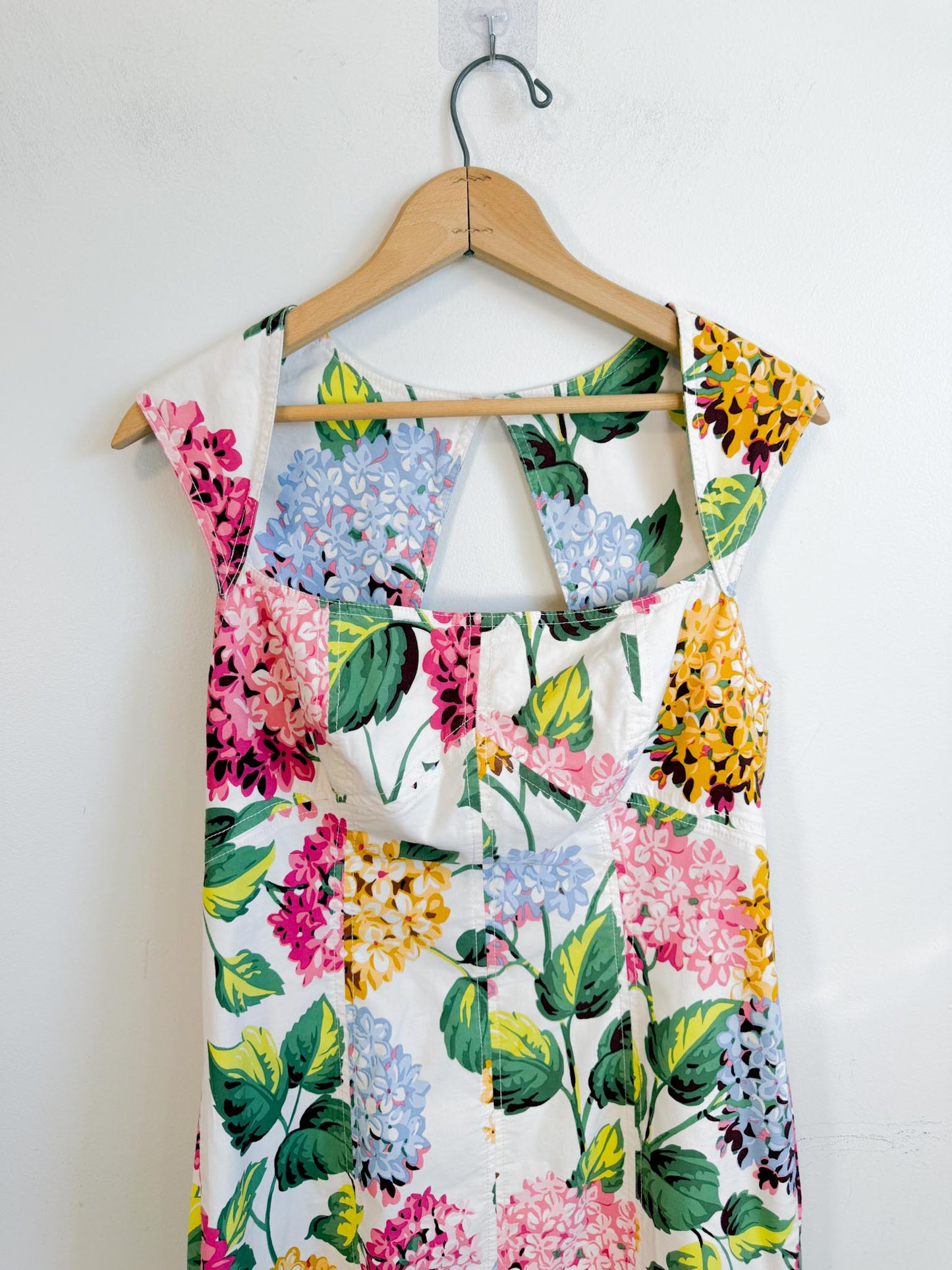 Anthropologie "Slim Square-Neck Dress in Hydrangea Print" (Size M)