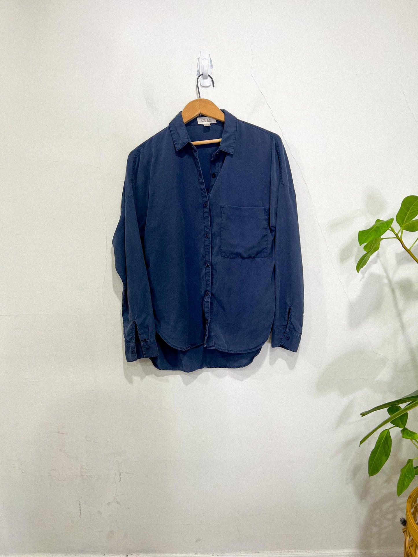 Bella Dahl Tencel Blouse in Slate Blue (Size S/M)