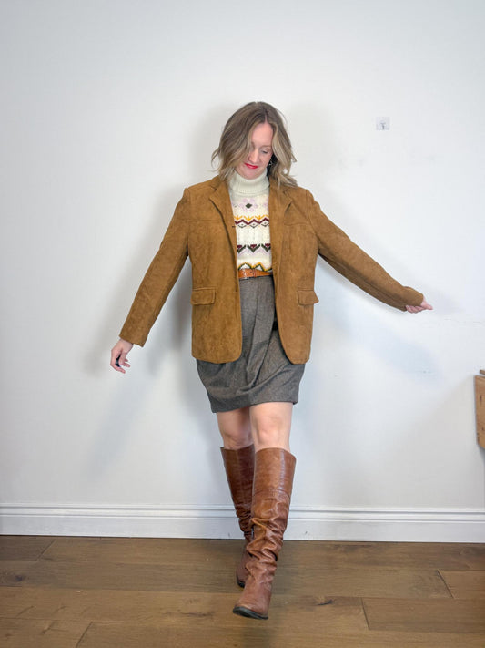 Oak + Fort Vegan Suede Jacket in Camel NWT (Size M-L)