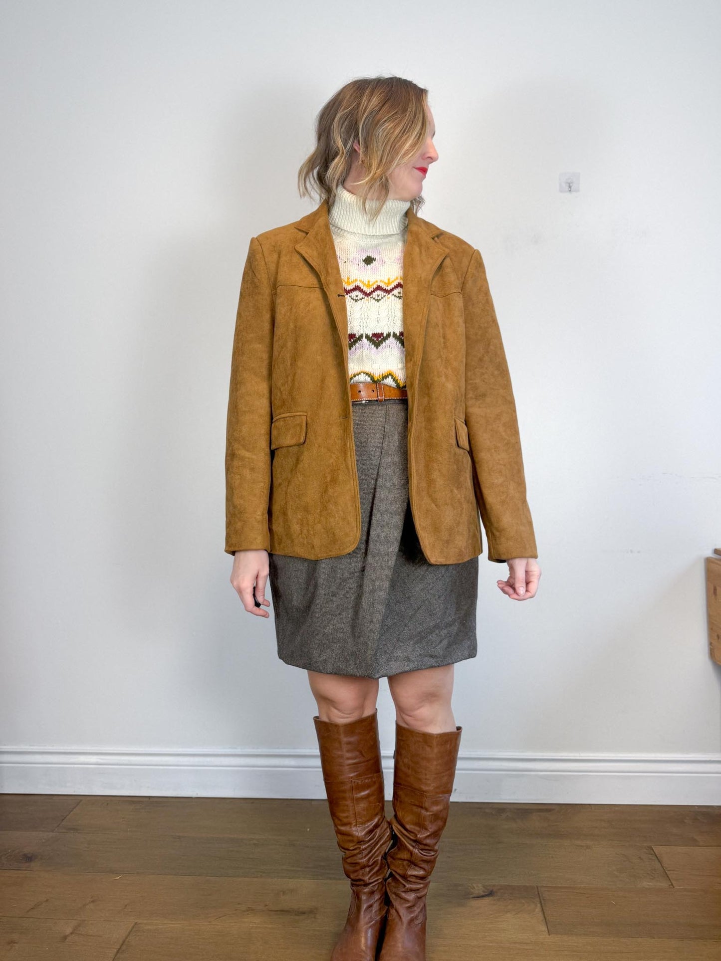 Oak + Fort Vegan Suede Jacket in Camel NWT (Size M-L)