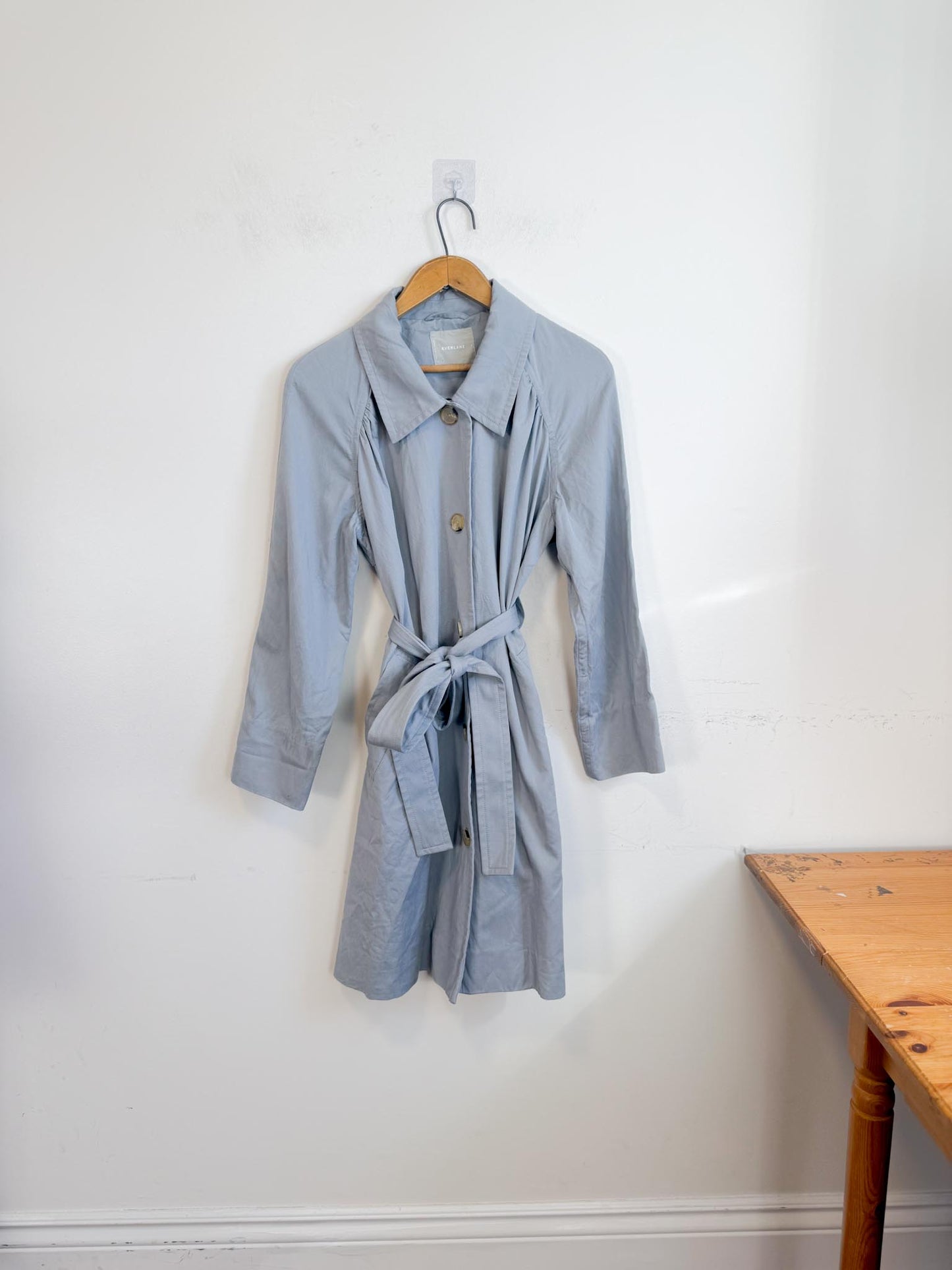 Everlane "The Gathered Drape Trench Coat in Grey" (Size S/M)