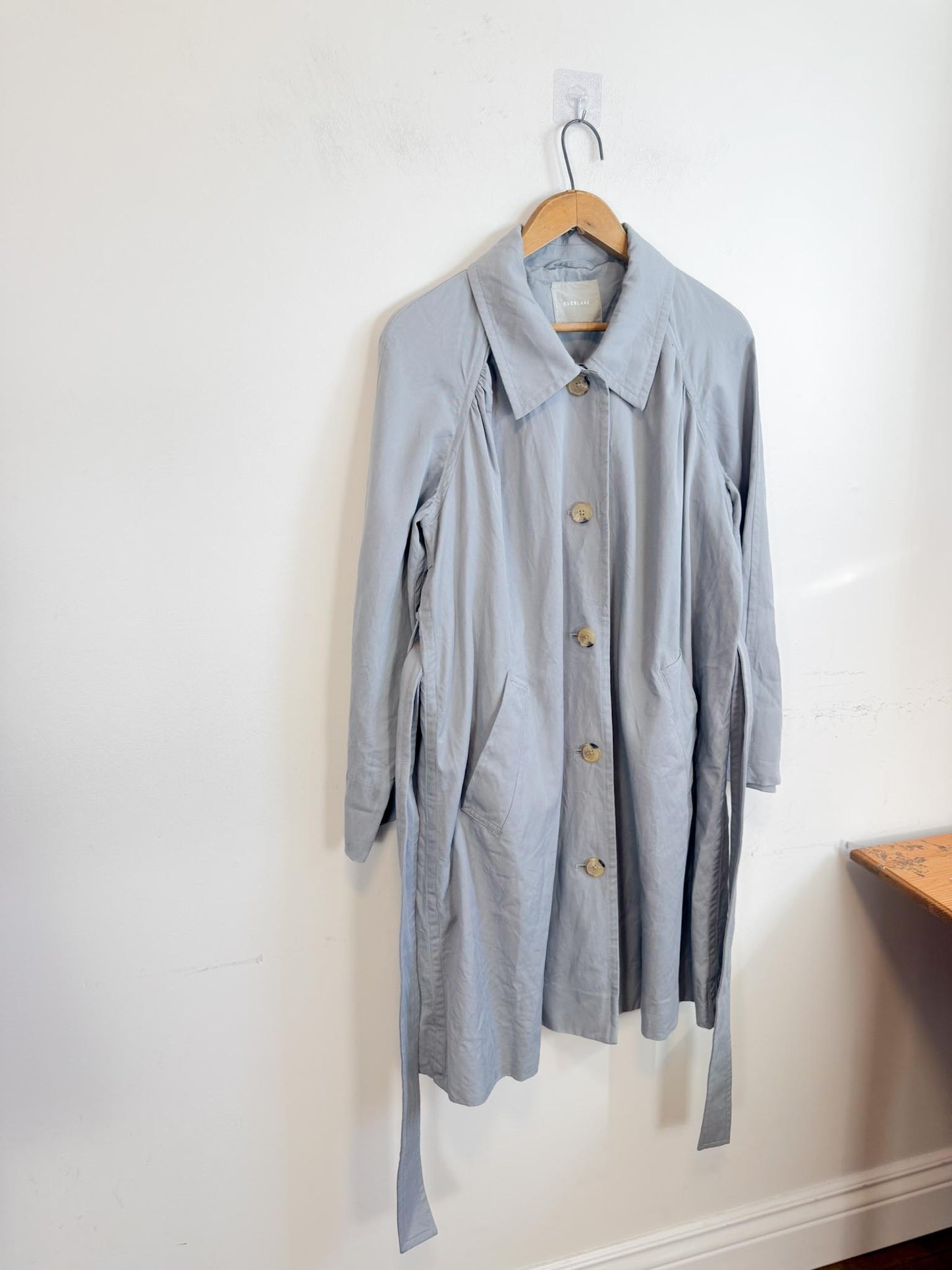 Everlane "The Gathered Drape Trench Coat in Grey" (Size S/M)