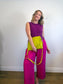 OUI Wide Leg Linen Culottes in Hot Pink (Size XL)