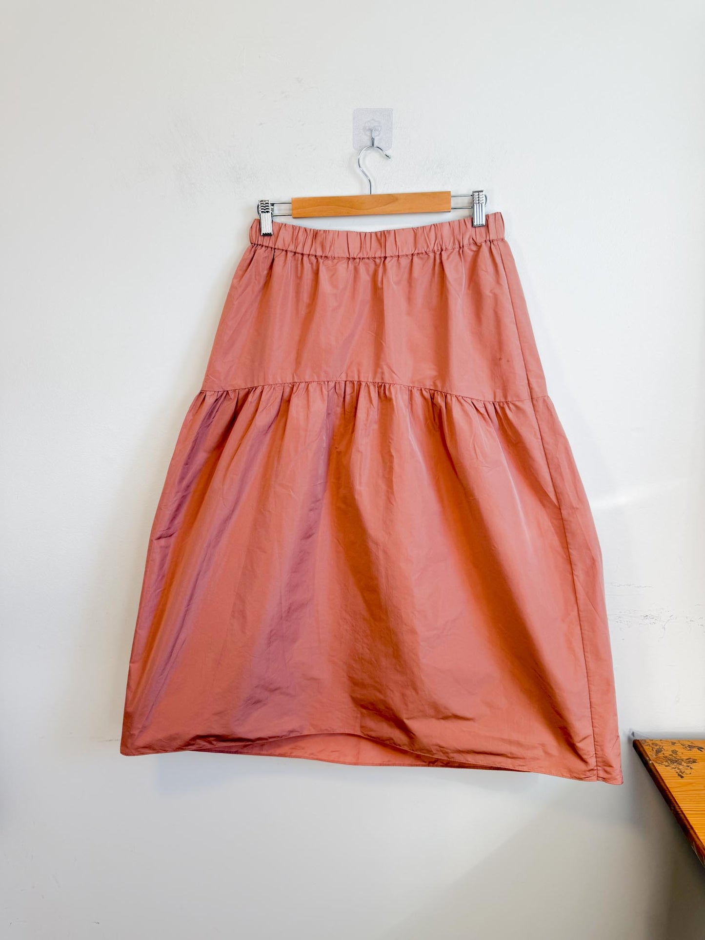 Wilfred Taffeta Midi Skirt in Rose (Size M)