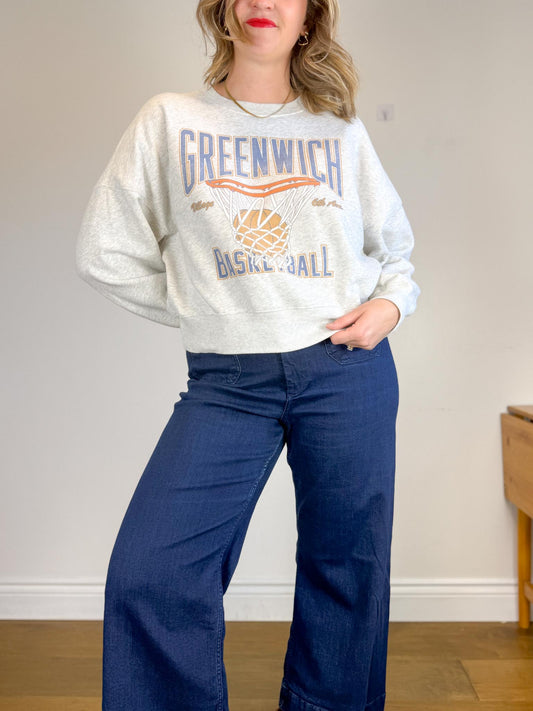 Abercrombie "Greenwich Basketball Crewneck in Grey" (Size L)