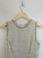 Vintage 90s Laurence Kagan Silk Bejeweled Sleeveless Top (Size M/L)