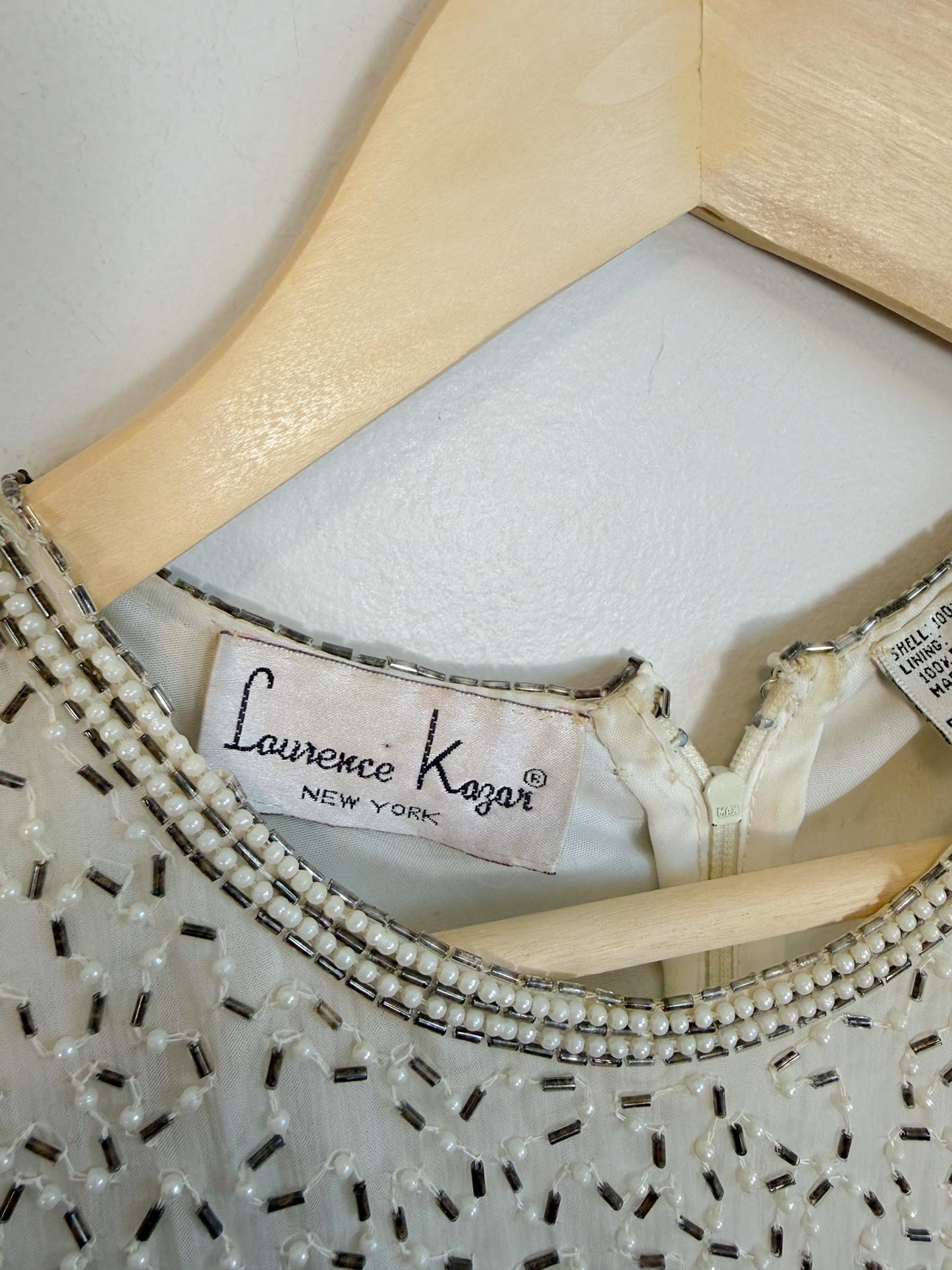 Vintage 90s Laurence Kagan Silk Bejeweled Sleeveless Top (Size M/L)