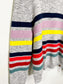 Roots Multi Colour Stripe Crewneck in Heathered Grey (Size L)