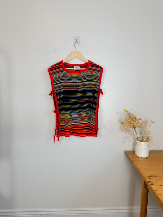 Vintage Striped Multi Colour Vest (Size M/L)