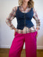 Free People "Kara Vest in Dark Wash Denim NWT (Size L)