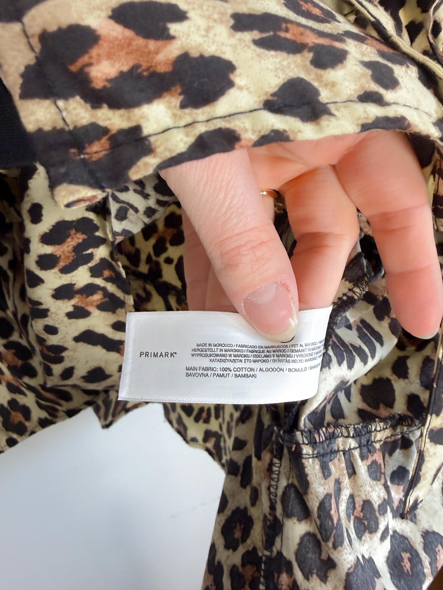 Tie Front Leopard Print Blouse (Size M/L)