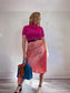 Babaton "Slip Satin Midi Skirt" in Pink (Size 8)