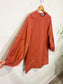 COS A-Line Puff Sleeve Mini Dress in Dark Salmon (Size S)