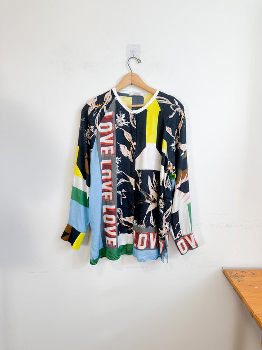 Dorothee Schumacher "Artistic Patch Silk Blouse" SOLD AS IS (Size M)