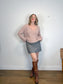 HELMUT LANG Designer Wool & Cashmere V-Neck Knit Sweater in Dusty Rose (Size L)