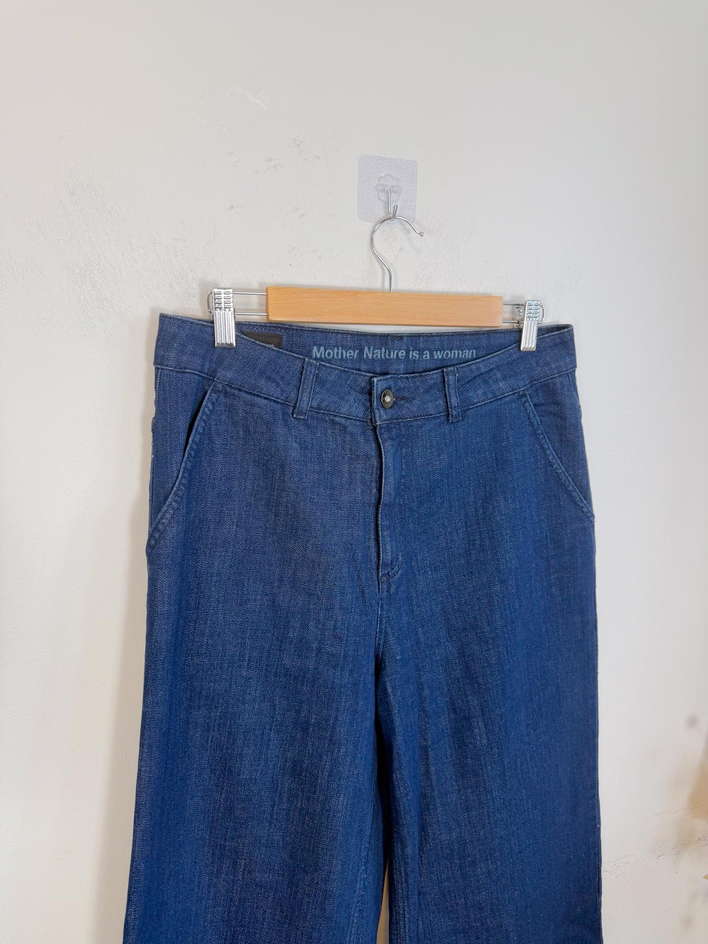 Sisley Organic Cotton Wide Leg Denim in Dark Wash (Size 31)
