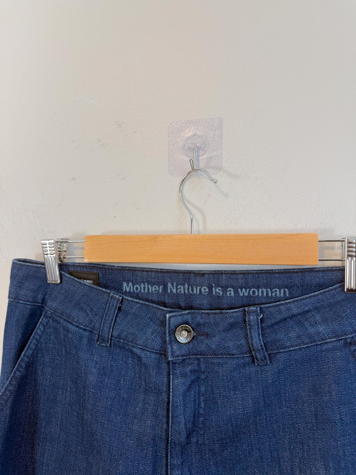 Sisley Organic Cotton Wide Leg Denim in Dark Wash (Size 31)