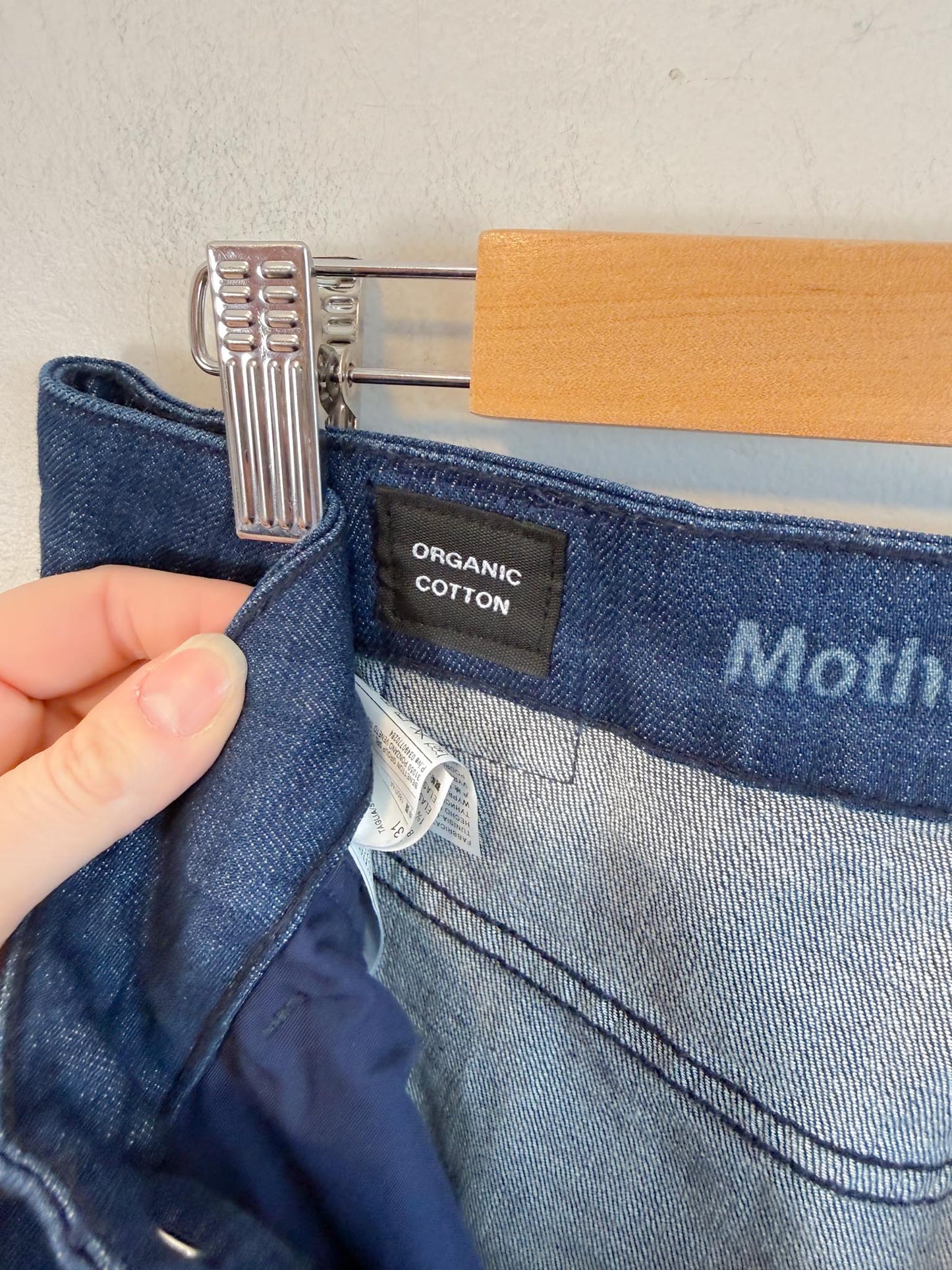 Sisley Organic Cotton Wide Leg Denim in Dark Wash (Size 31)