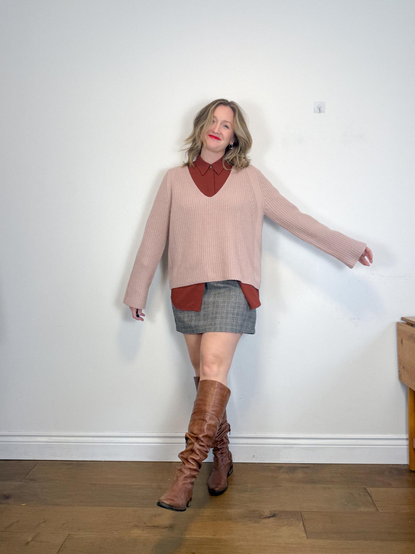 Hudson North Plaid Wool Mini Skirt (Size 14)