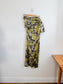 Anthropologie "One-Shoulder Printed Slim Midi Dress in Green/Gold" NWT (Size XL)