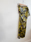 Anthropologie "One-Shoulder Printed Slim Midi Dress in Green/Gold" NWT (Size XL)