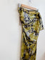 Anthropologie "One-Shoulder Printed Slim Midi Dress in Green/Gold" NWT (Size XL)