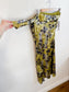 Anthropologie "One-Shoulder Printed Slim Midi Dress in Green/Gold" NWT (Size XL)