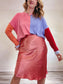 Babaton "Slip Satin Midi Skirt" in Pink (Size 8)