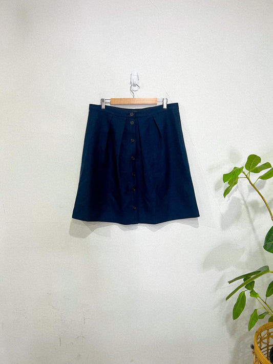 J.Crew Wool Mini Skirt in Navy (Size 16)